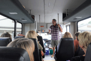 Brad Bean talks with winery tour group