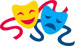 decorative clipart of comedy and tragedy masks