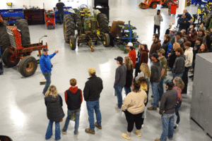 image of Diesel and Power Systems Technology instructor Joe Clemens talking with attendees at the March College Visit Day.