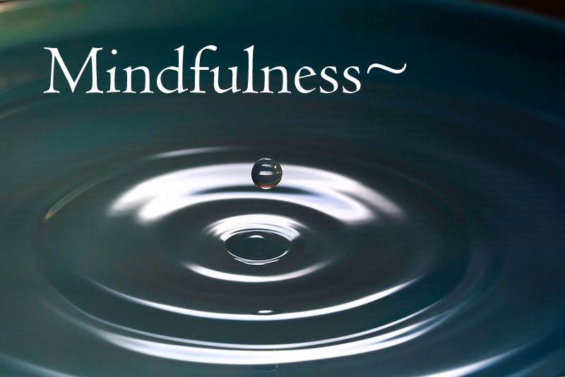 drop of water in a pool with text: mindfulness
