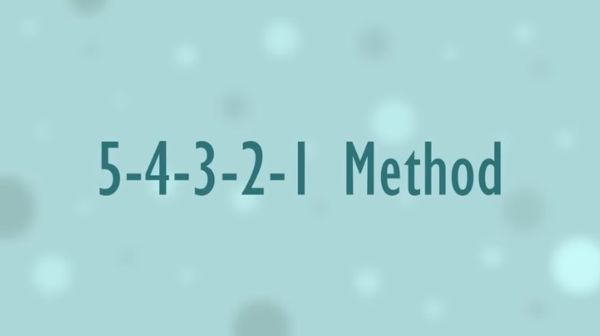 Pastel background with text: 5-4-3-2-1 Method