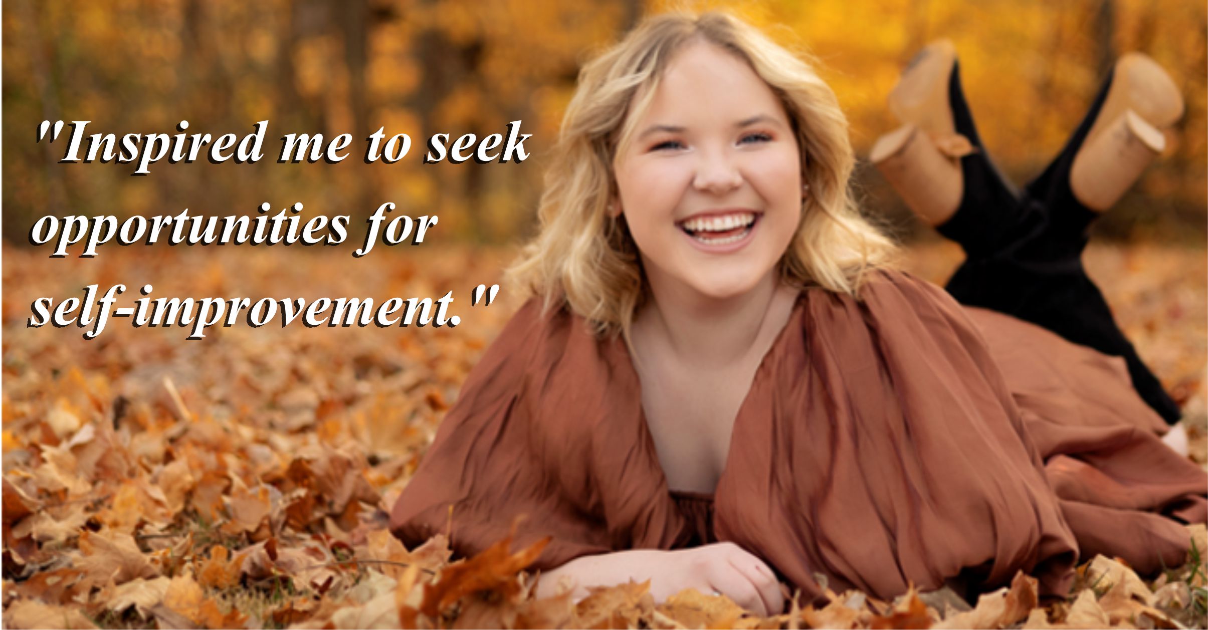 Image of Belle Hardy with text: "Inspired me to seek opportunities for self-improvement."