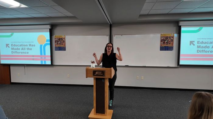 Laura Bandy giving College Theme Presentation 2024