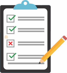 Icon of a form on a clipboard with a pencil