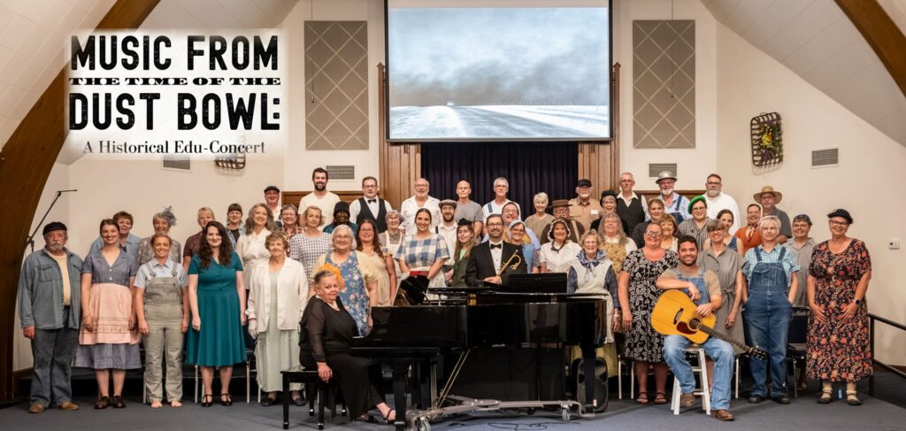 On stage complete cast photo of Music from the Time of the Dust Bowl: A Historical Edu-Concert